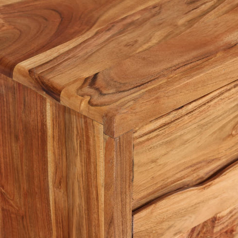 Swen Studio -  TV Cabinet Solid Acacia Wood with Carved Doors 117x30x40 cm